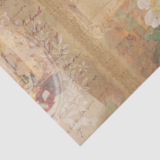 botanische retro Victoriaans ouderdom Tissuepapier (Detail)