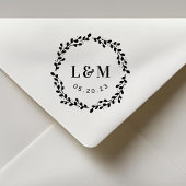 Botanische reuze monogram bruiloft sparen de datum zelfinktende stempel