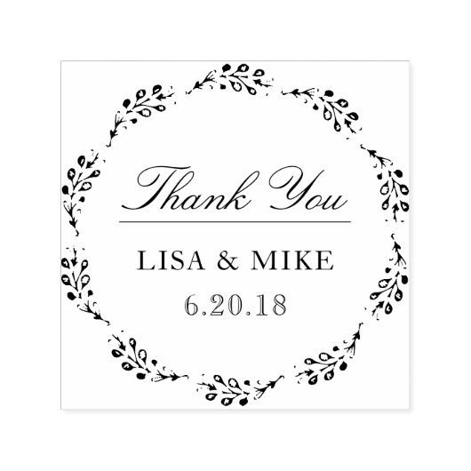 Botanische reuzenbruiloft - Favor Dank je Zelfinktende Stempel (Design)
