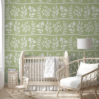 Botanische Rhapsodie Mooie Bloemensilhouet Botanis Behang