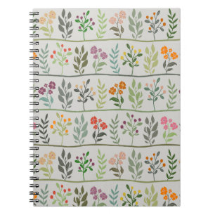 Botanische Rhapsodie Mooie Kleurrijke Bloem Silhou Notitieboek