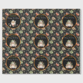 Botanische ring past Tekst en Kleur aan Cadeaupapier (Vlak)