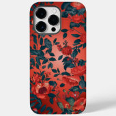 Botanische rode achtergrond bloemig Case-Mate iPhone case (Achterkant)