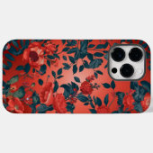 Botanische rode achtergrond bloemig Case-Mate iPhone case (Achterkant (horizontaal))