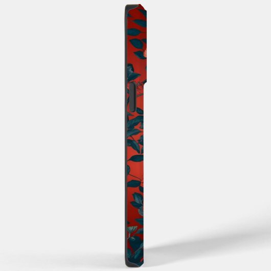 Botanische rode achtergrond bloemig Case-Mate iPhone case (Achterkant / Rechts)