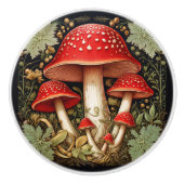 Botanische rode Amanita Muscaria 3D Effect Mushroo Keramische Knop (Voorkant)