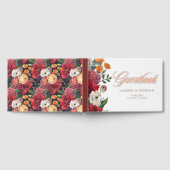 Botanische rode amaryllis en herfst bloemen bruilo gastenboek (Volledig)