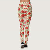 Botanische Rode Anjer Bloemen Leggings (Achterkant)