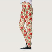 Botanische Rode Anjer Bloemen Leggings (Links)