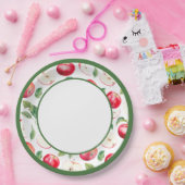 Botanische rode appel boomgaard papier Bord (Feest)