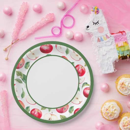 Botanische rode appel boomgaard papier Bord (Feest)