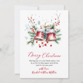 Botanische rode bessen Geen foto Vrolijk Kerstfees Feestdagenkaart (Voorkant)