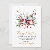 Botanische rode bessen Geen foto Vrolijk Kerstfees Feestdagenkaart (Voorkant)