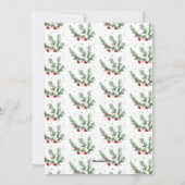 Botanische rode bessen Geen foto Vrolijk Kerstfees Feestdagenkaart (Achterkant)