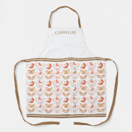 Botanische rode bessen & herfstbladeren Custom Schort