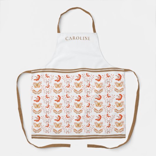 Botanische rode bessen & herfstbladeren Custom Schort (Voorkant)