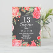 Botanische Rode Floral 13e verjaardag Kaart (Staand voorkant)