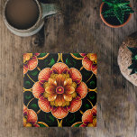 Botanische Rode Floral Illustratie Tegeltje<br><div class="desc">Dit prachtige en ingewikkelde ontwerp is voorzien van een bloemmotief met levendige kleuren en ingewikkelde details. Terwijl de bloem zelf het middelpunt van het ontwerp is, is het een visueel fascinerend ontwerp met een natuurlijk en organisch gevoel. Het is een verbluffend voorbeeld van de kracht en schoonheid van digitale kunst...</div>
