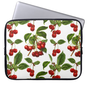  botanische rode kersen afdrukken laptop sleeve