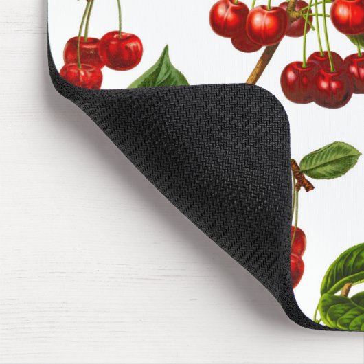  botanische rode kersen afdrukken muismat (Hoek)