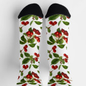  botanische rode kersen afdrukken sokken (Top)