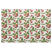 botanische rode kersen afdrukken stof (Fat Quarter)