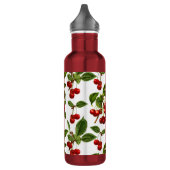 botanische rode kersen afdrukken waterfles (Links)