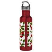 botanische rode kersen afdrukken waterfles (Achterkant)