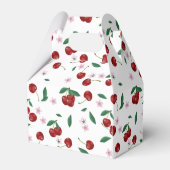 Botanische rode kersen groen & bloesems bedankdoosjes (Achterkant)