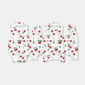 Botanische rode kersen groen & bloesems bedankdoosjes (Uitgevouwen)