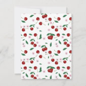 Botanische rode kersen groen & kersenbloesems bedankkaart (Achterkant)