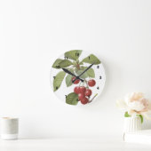 Botanische rode kersen ronde klok (Huis)