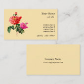  botanische rode, roze roze roze roze bloemen visitekaartje (Voorkant / Achterkant)