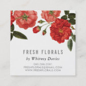 BOTANISCHE RODE ROZEN bloeien stijlvolle  bloemen Vierkante Visitekaartje (Voorkant)