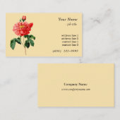  botanische rode rozenbloem geel visitekaartje (Voorkant / Achterkant)