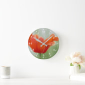 Botanische rode tulp bloem natuur fotografie ronde klok (Huis)