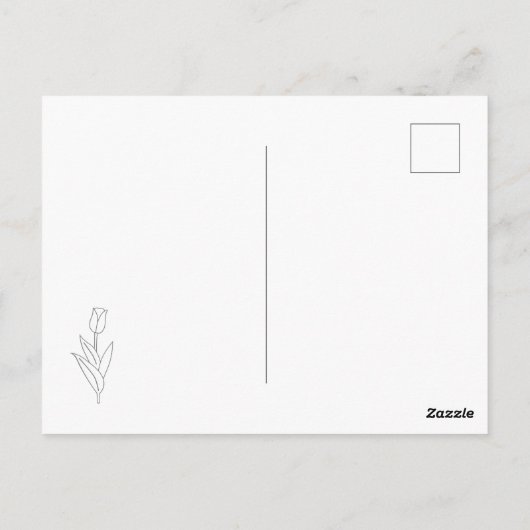 Botanische rode tulp pastel bloem briefkaart (Achterkant)