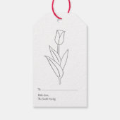 Botanische rode tulp pastel bloem cadeaulabel (Achterkant)