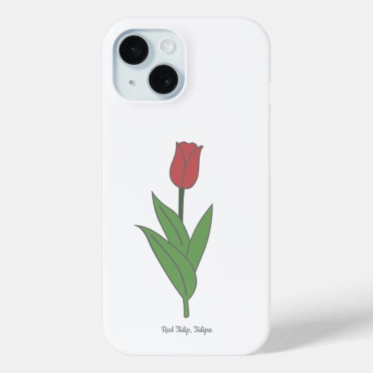 Botanische rode tulp pastel bloem Case-Mate iPhone case (Achterkant)
