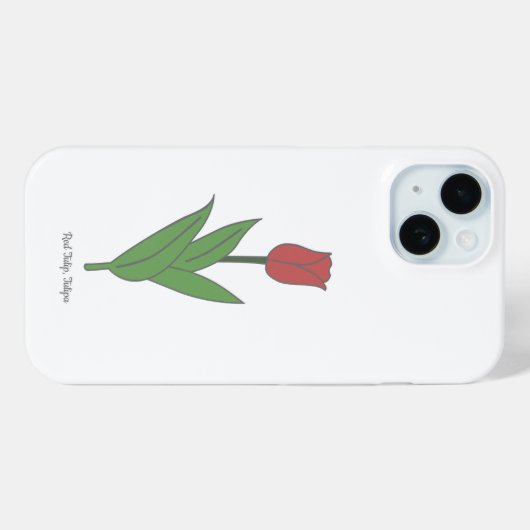 Botanische rode tulp pastel bloem Case-Mate iPhone case (Achterkant (horizontaal))