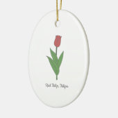 Botanische rode tulp pastel bloem keramisch ornament (Links)