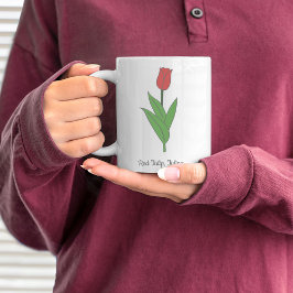 Botanische rode tulp pastel bloem koffiemok