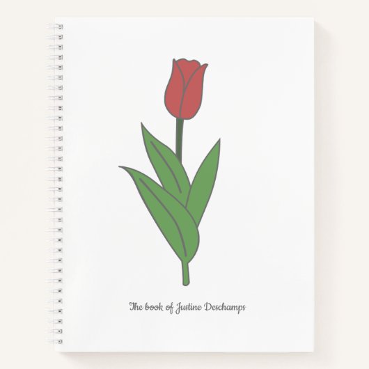 Botanische rode tulp pastel bloem notitieboek (Voorkant)