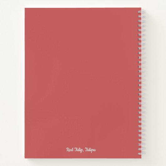 Botanische rode tulp pastel bloem notitieboek (Achterkant)