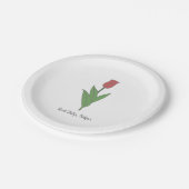 Botanische rode tulp pastel bloem papieren bordje (Gekanteld)