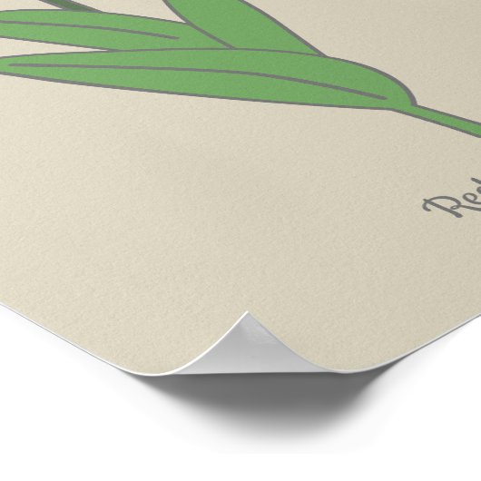 Botanische rode tulp pastel bloem poster (Hoek)