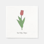 Botanische rode tulp pastel bloem servet (Voorkant)
