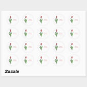 Botanische rode Tulp Pastel Bloem Sticker (Vel)