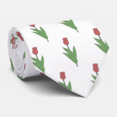 Botanische rode tulp pastel bloem stropdas (Opgerold)