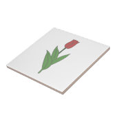 Botanische rode tulp pastel bloem tegeltje (Zijkant)